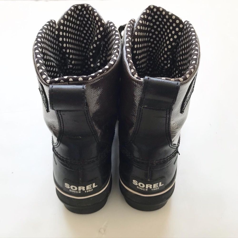 Sorel Black lace up short rain Boots Size 5 - Picture 6 of 8